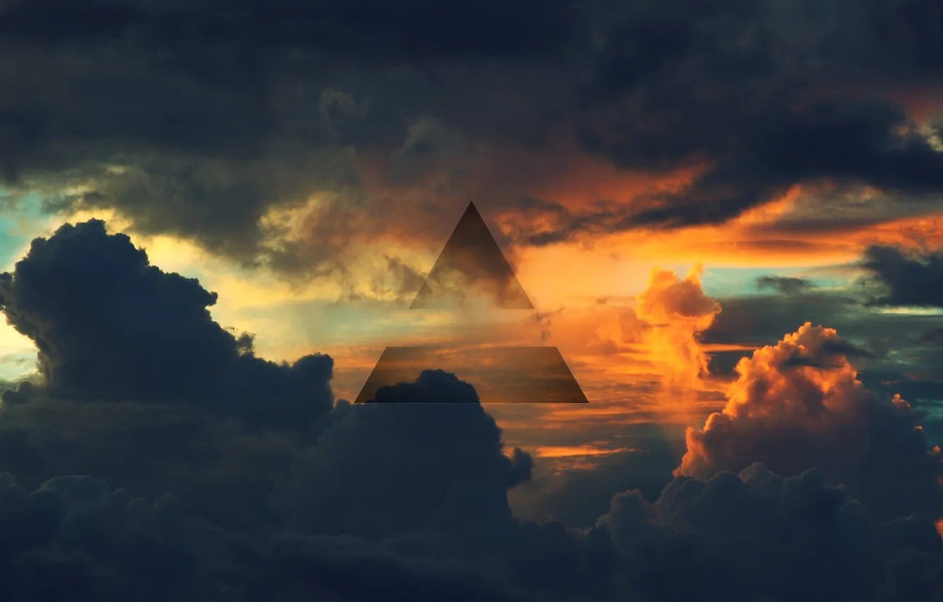 Photo wallpaper the sky, the air, symbol, triangle, 30 seconds to mars