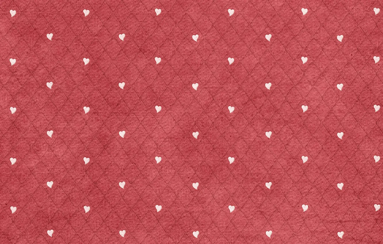 Photo wallpaper hearts, fabric, white, red background, diamonds