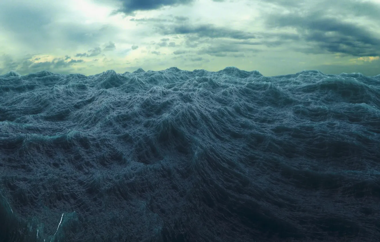 Photo wallpaper sea, wave, water, storm, the ocean