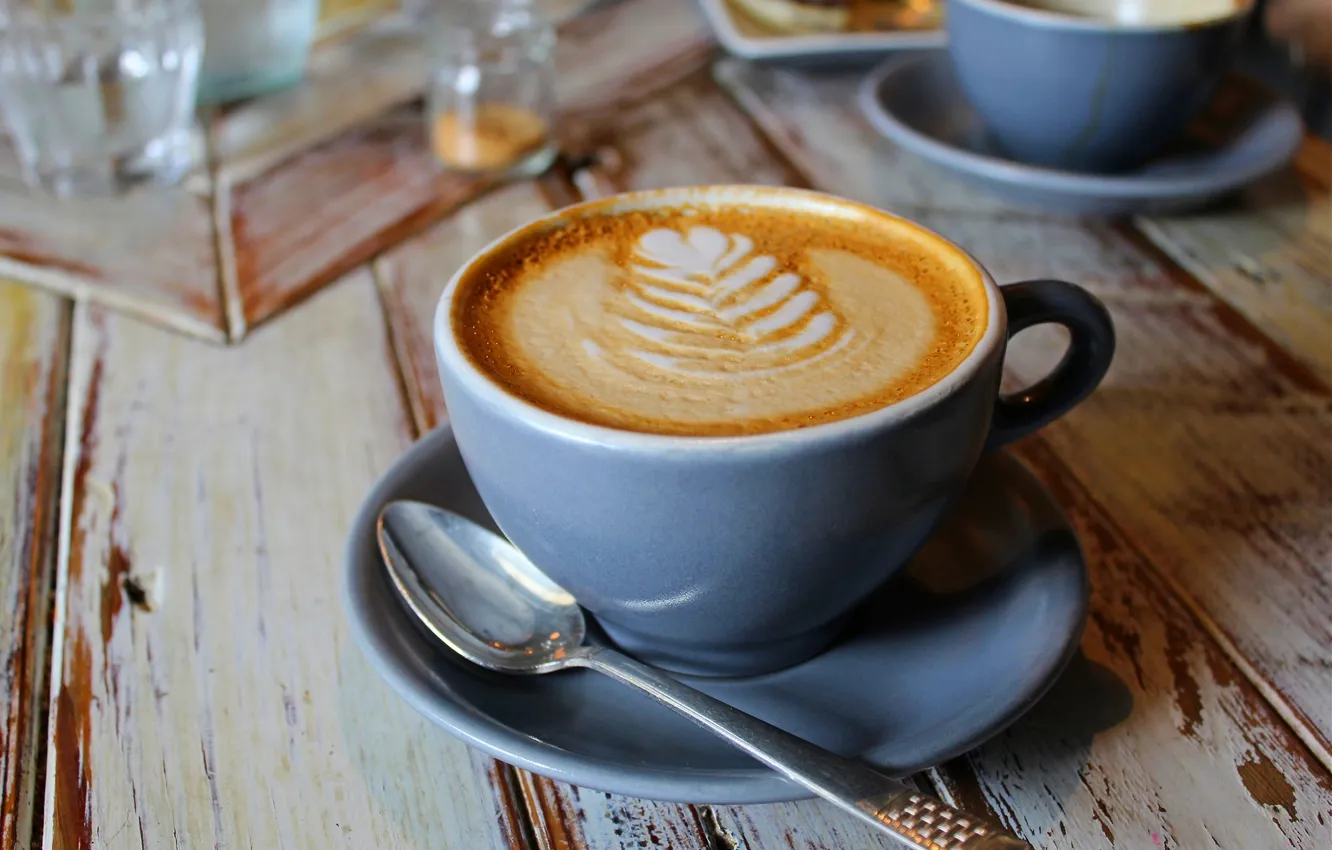 Photo wallpaper love, heart, coffee, milk, Cup, love, heart, cocoa