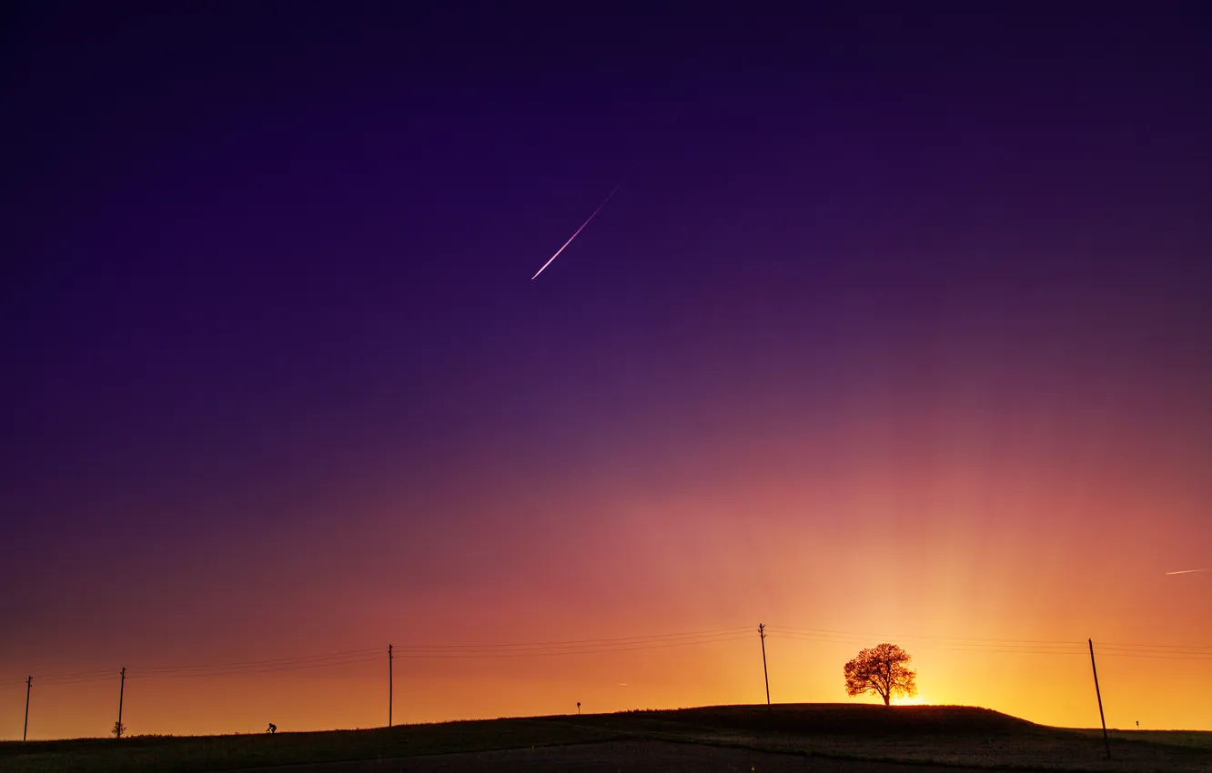 Photo wallpaper the sky, stars, falls