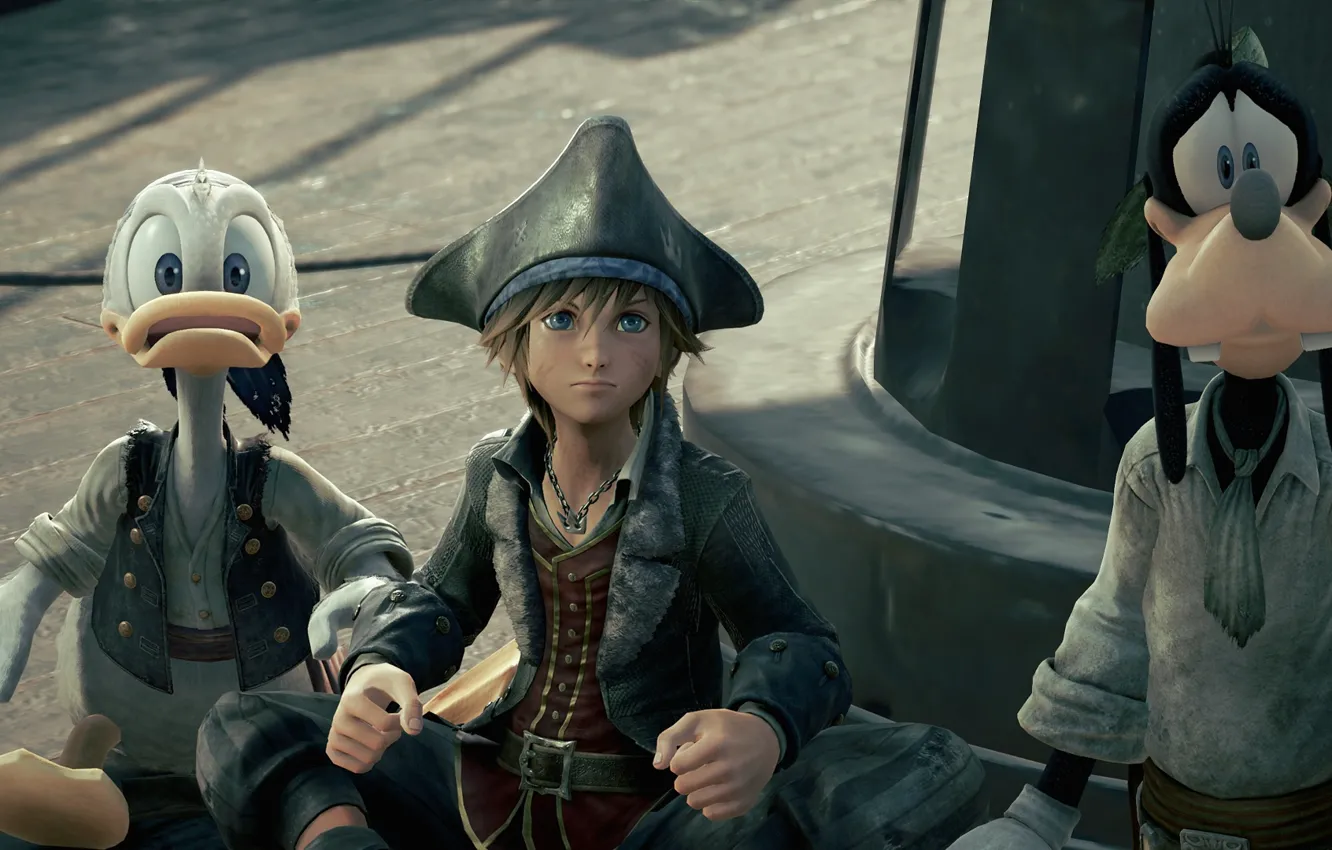 Photo wallpaper Goofy, Donald Duck, kingdom hearts, Sora, Kingdom Hearts III