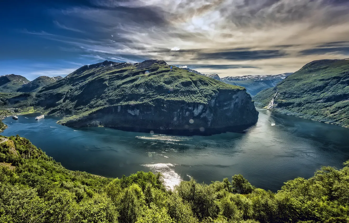 Photo wallpaper Norway, Norway, Ålesund, Geiranger Fjord, Mollsbygda, More and Romsdal