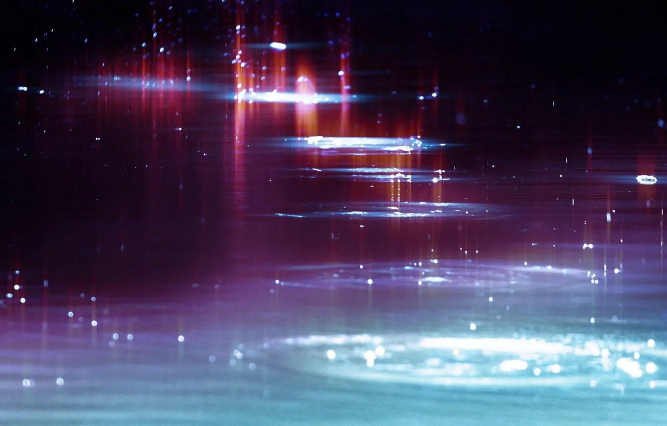 Photo wallpaper drops, light, rain, divorce, the evening, rain, pink, water