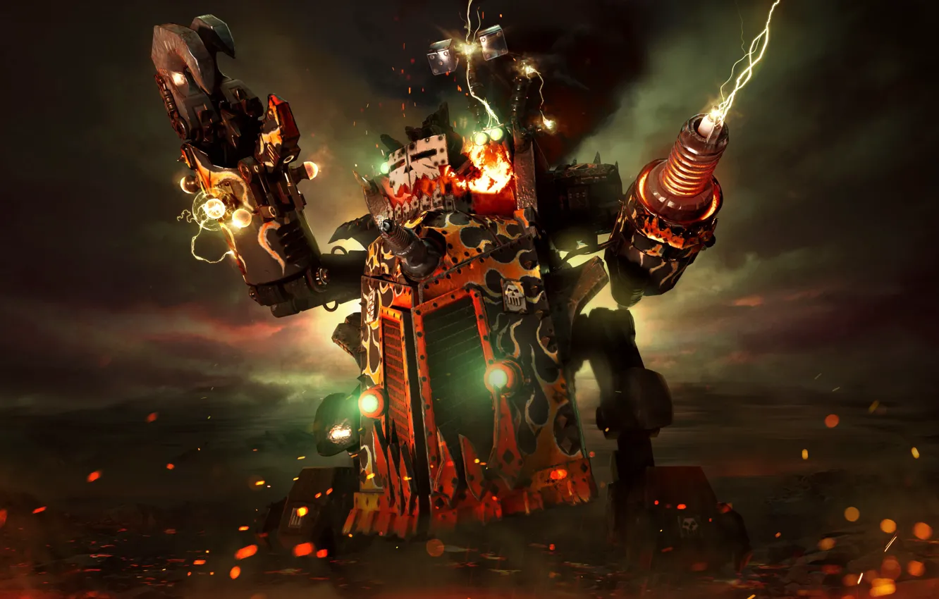 Photo wallpaper sake, gun, game, Warhammer 40000, armor, mecha, weapon, war