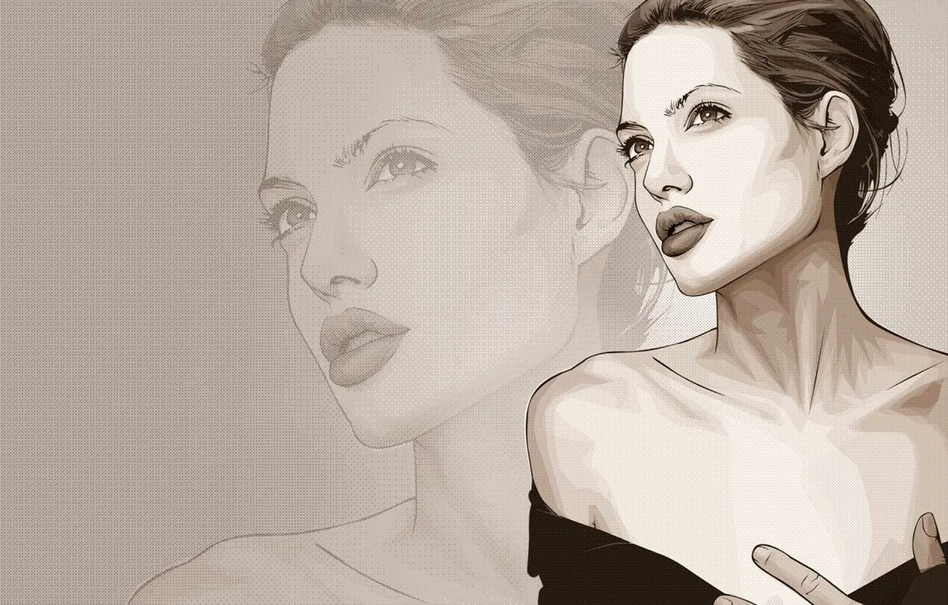 Photo wallpaper figure, vector, Angelina Jolie