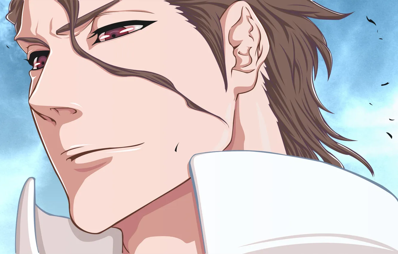 Photo wallpaper face, guy, Bleach, anime, art, shinigami, Aizen Sousuke, Sosuke Aizen