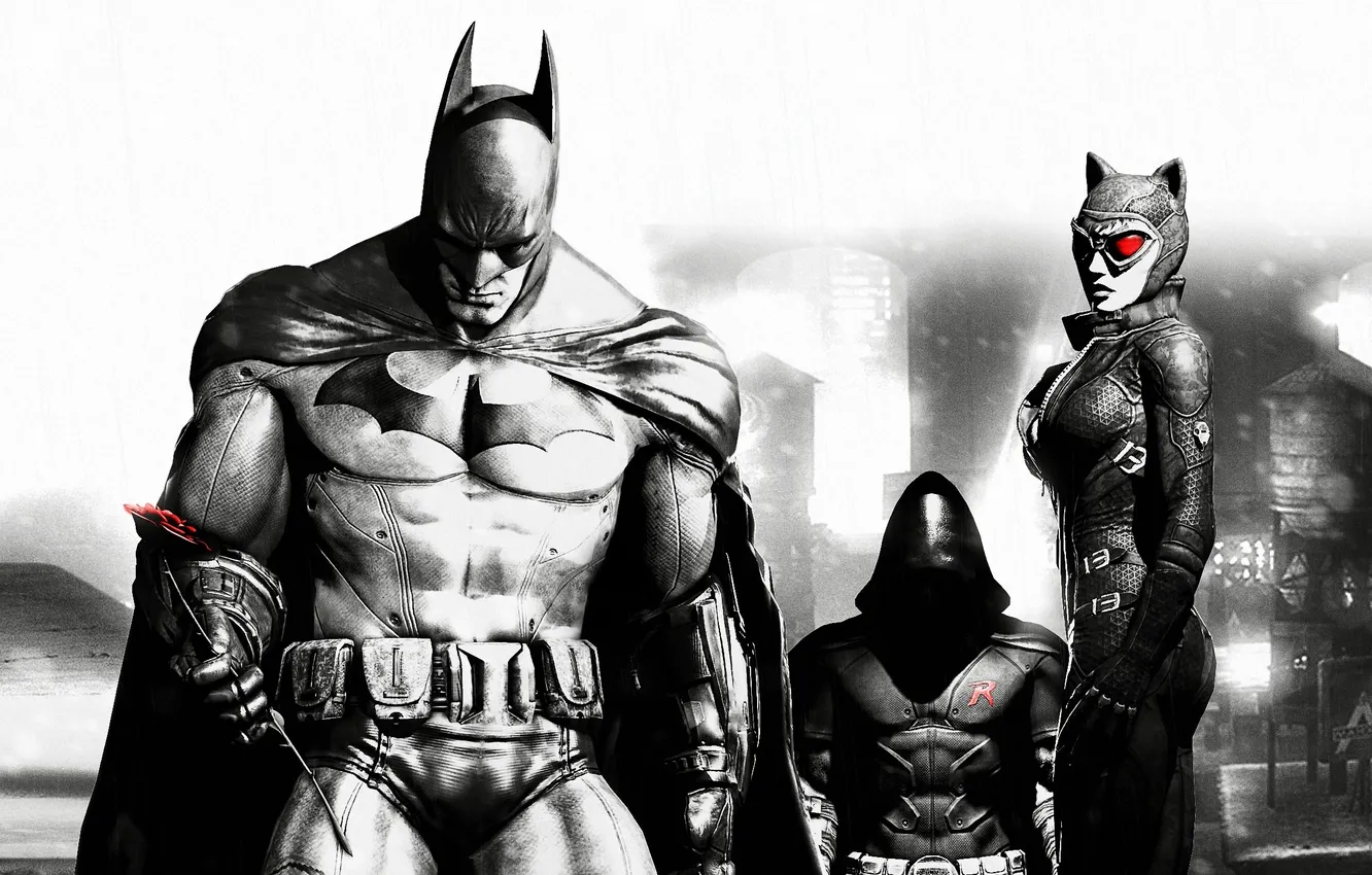Photo wallpaper batman, Batman Arkham City, catwoman