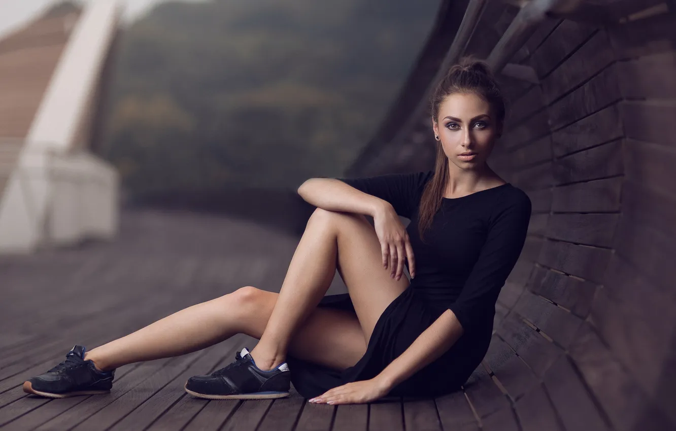 Photo wallpaper girl, pose, background, Oksana