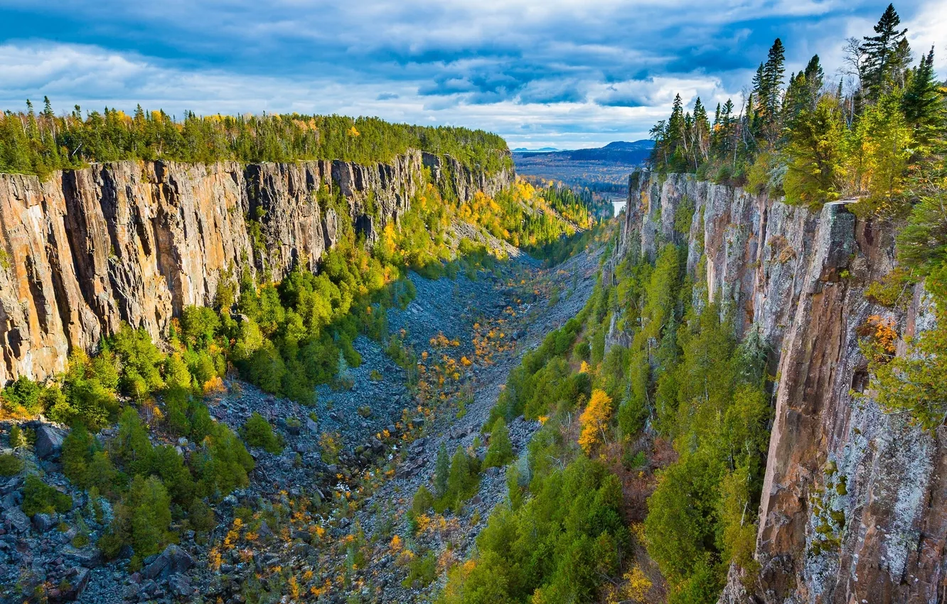 Photo wallpaper rocks, Canada, canyon, Ontario, Canada, Ontario, Ouimet Canyon