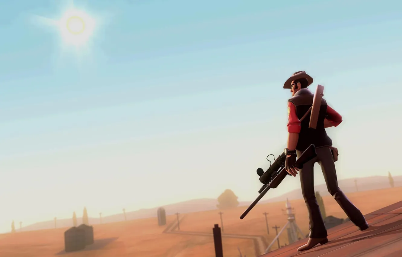 Photo wallpaper the game, canyon, sniper, Team Fortress 2