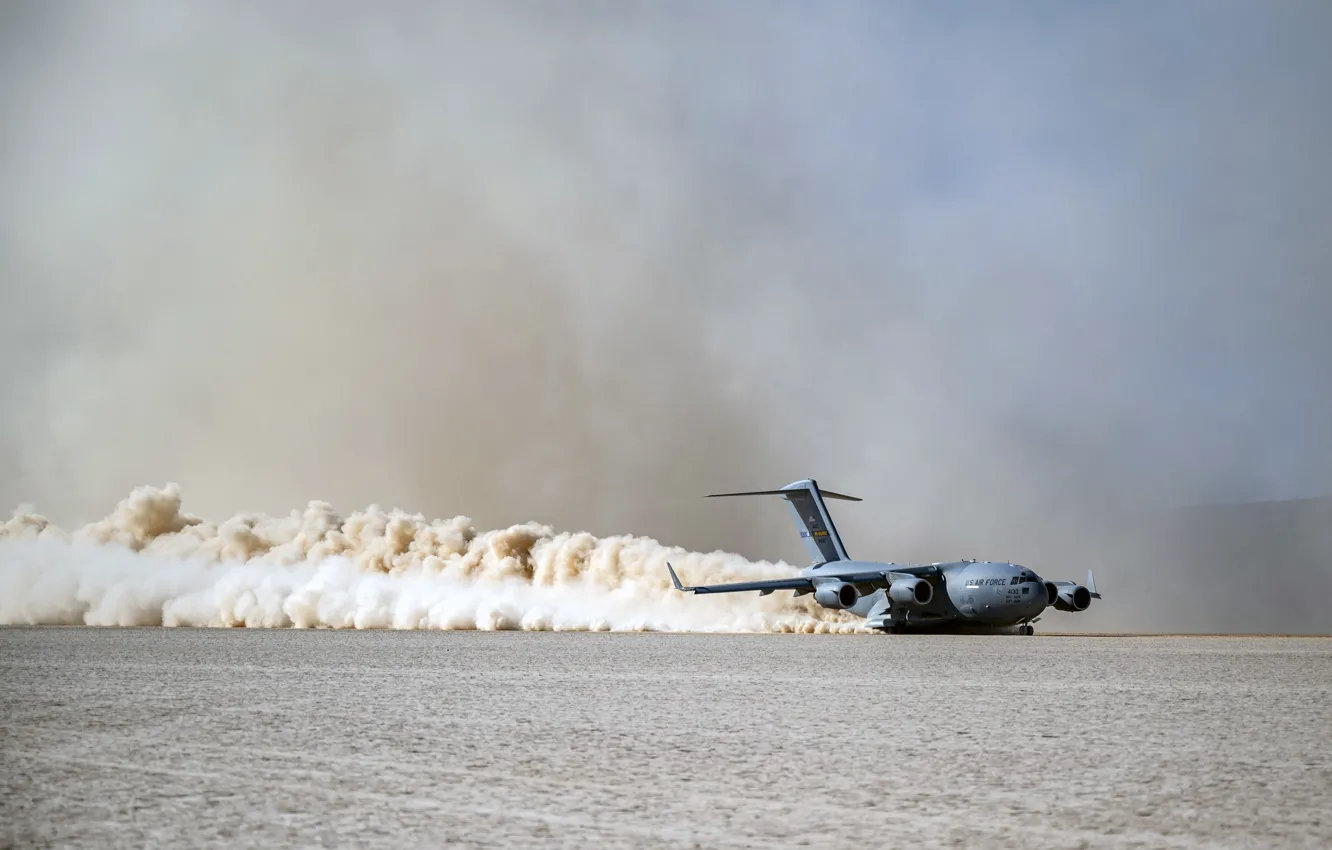 Photo wallpaper UNITED STATES AIR FORCE, Boeing C-17 Globemaster III, American military transport aircraft