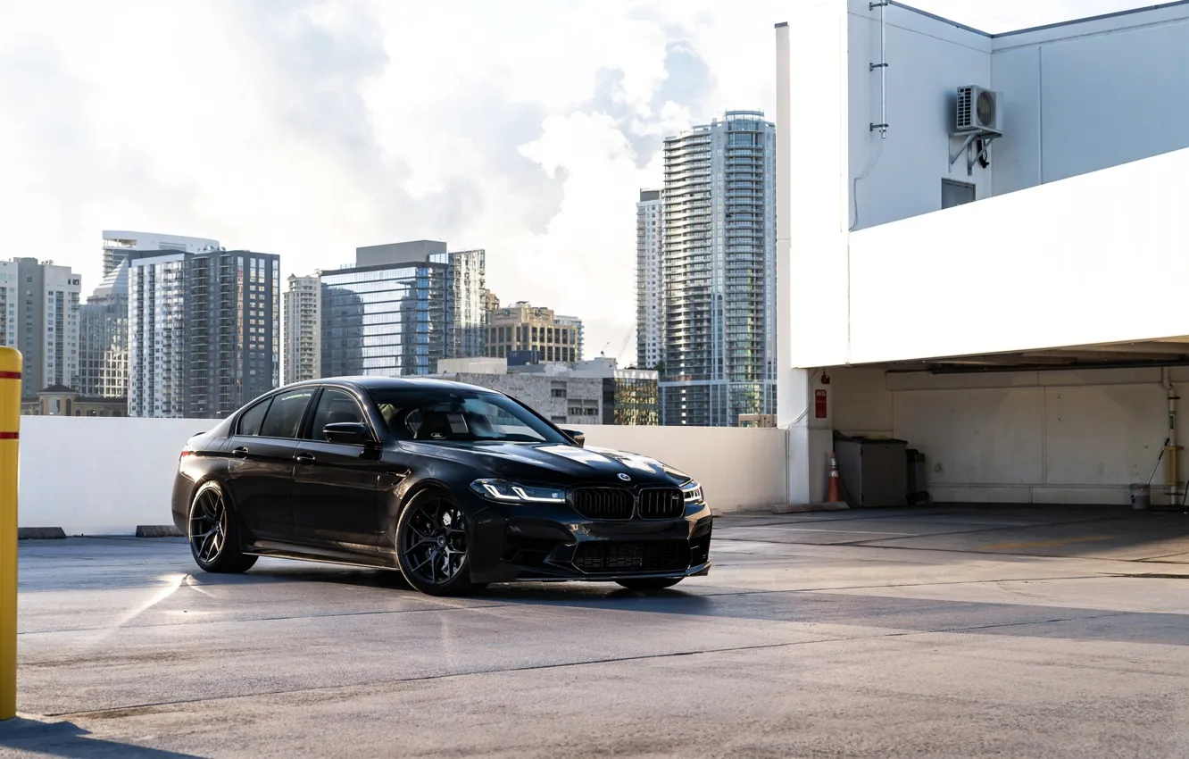 Photo wallpaper City, Parking, Buildings, F90, M5 Competition