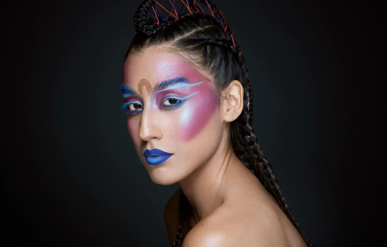 Photo wallpaper girl, style, makeup