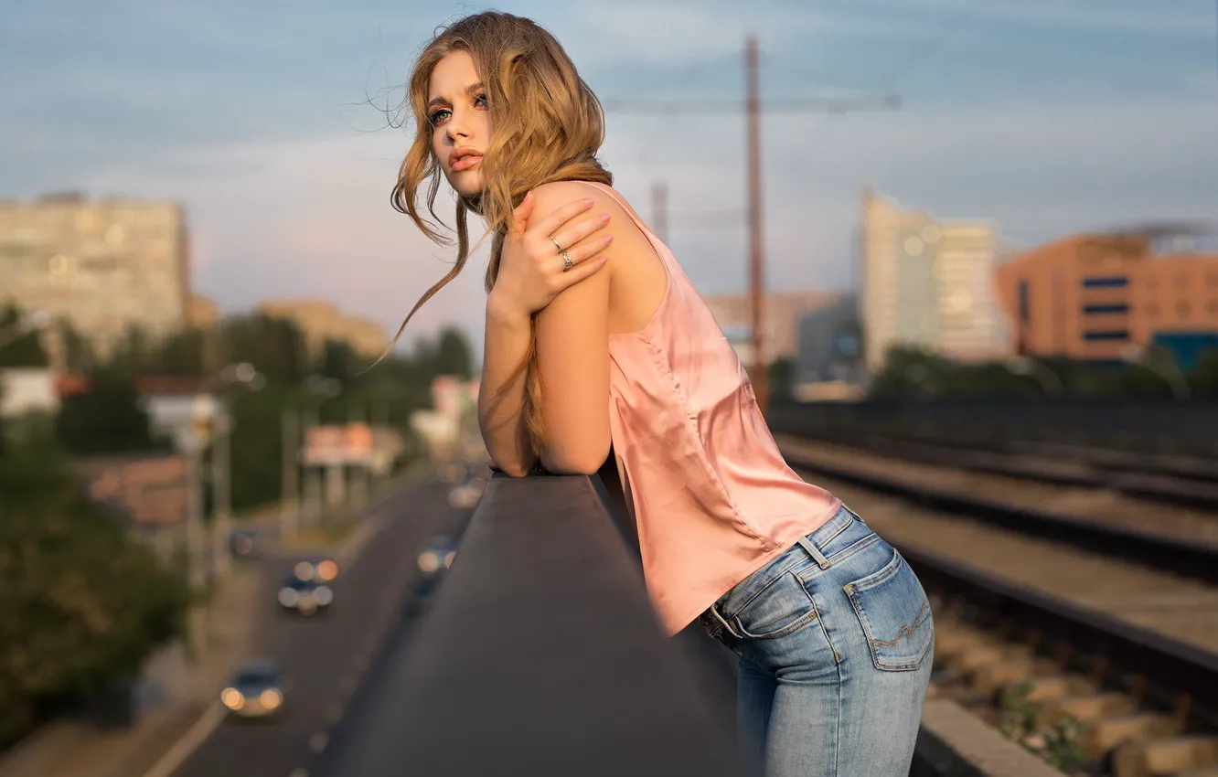 Photo wallpaper ass, look, Girl, jeans, Dmitry Shulgin, Karina Tikhon