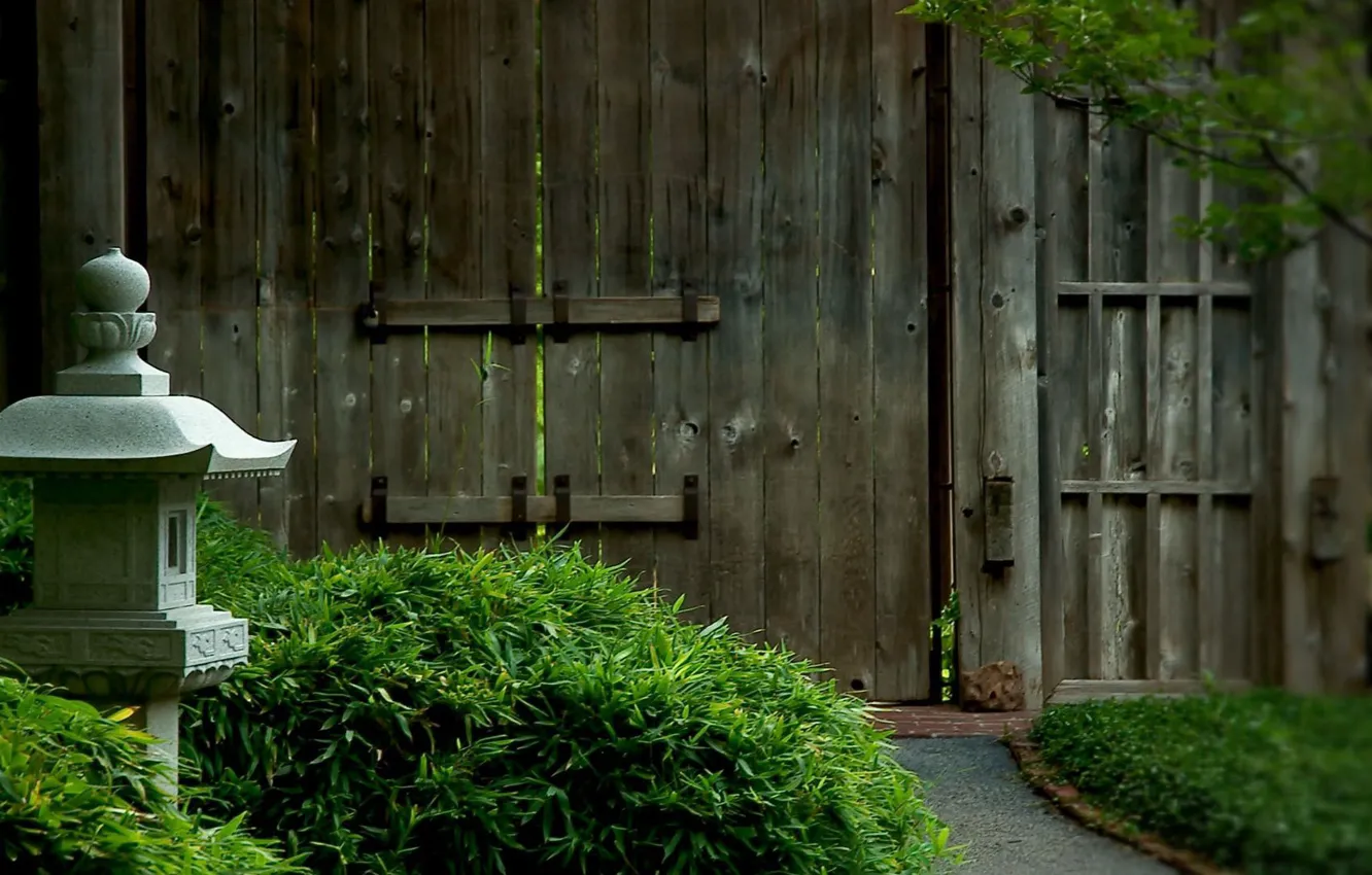 Photo wallpaper gate, garden, yard, Chinese style