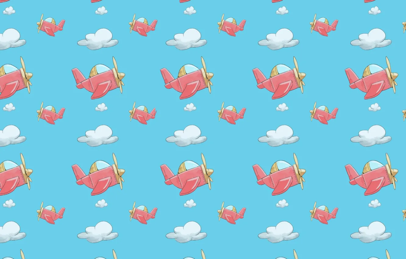 Photo wallpaper the sky, clouds, background, the plane