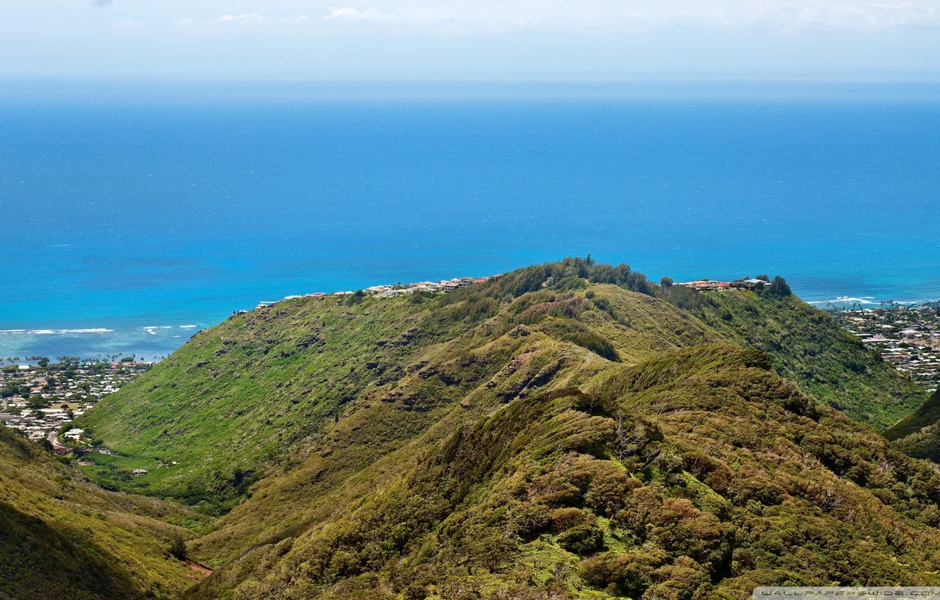 Photo wallpaper city, sea, nature