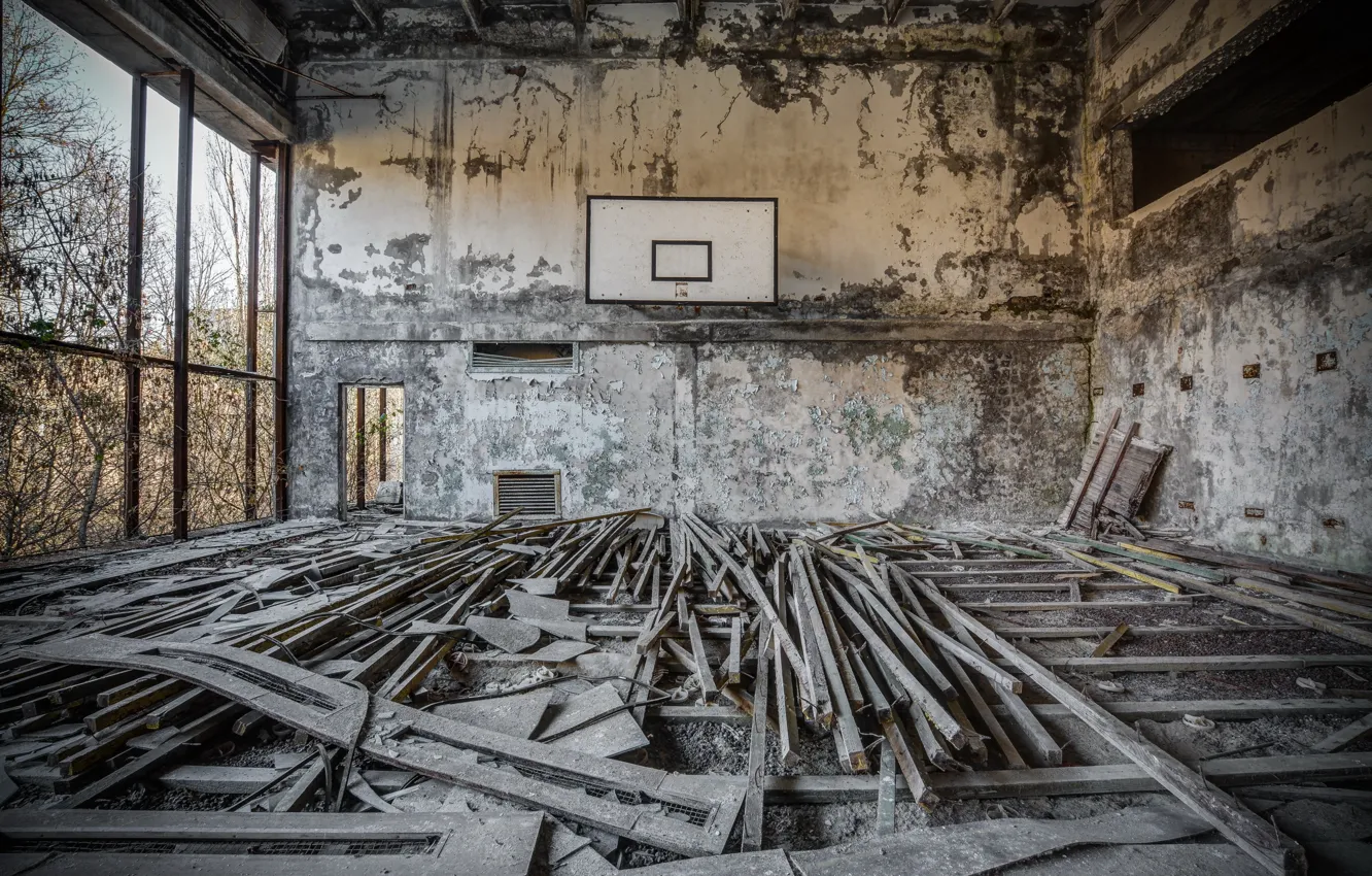 Photo wallpaper hall, the gym, Chernobyl