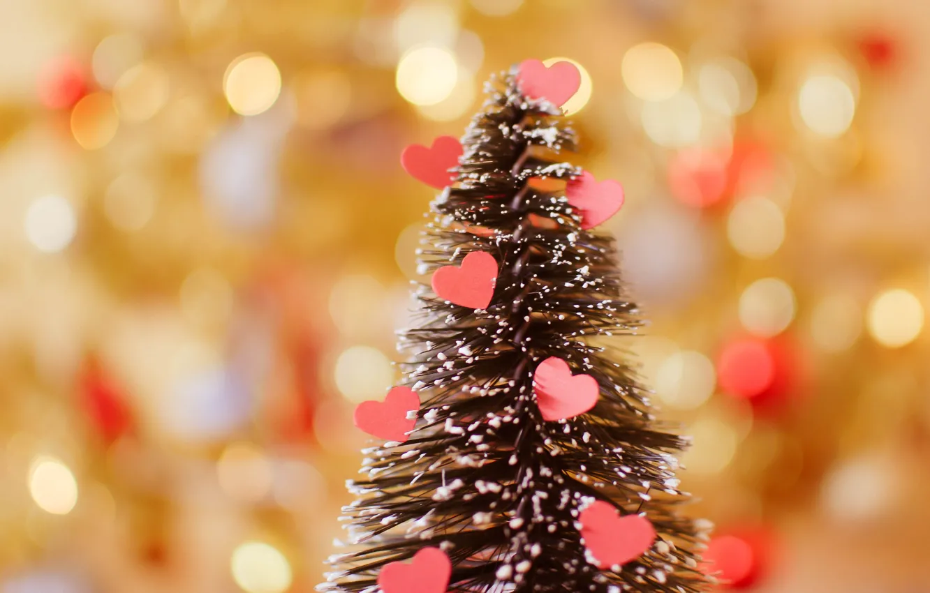 Photo wallpaper holiday, heart, tree