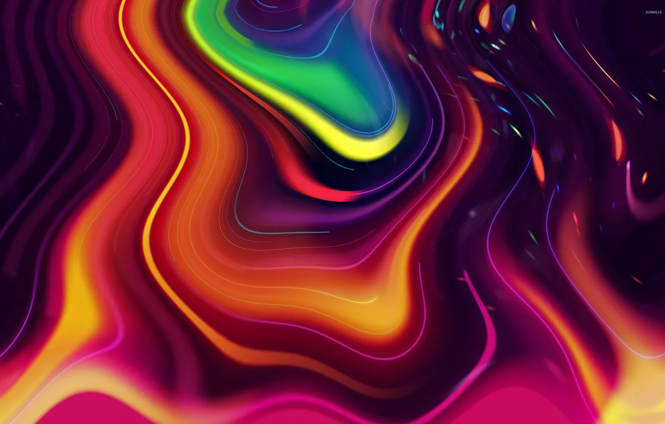 Photo wallpaper wave, bright colors, abstraction, lava, waves, abstraction, lava, bright colors