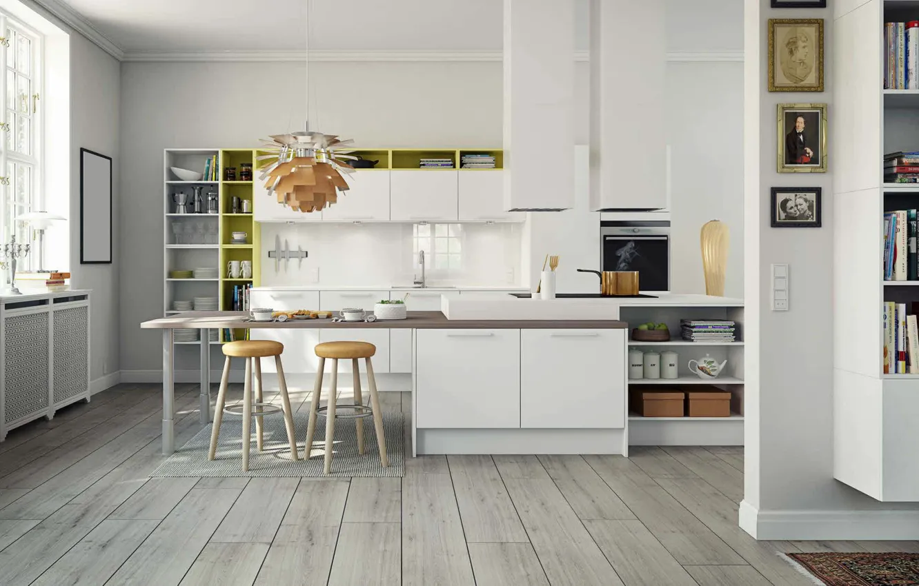 Photo wallpaper design, style, interior, light, kitchen, Modern kitchen