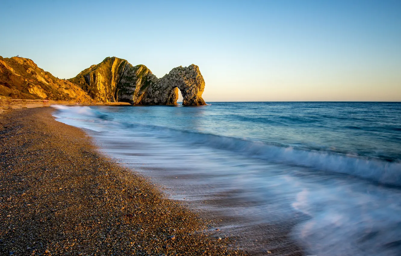 Photo wallpaper sea, rocks, shore, arch