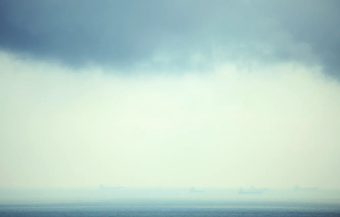 Photo wallpaper sea, water, fog