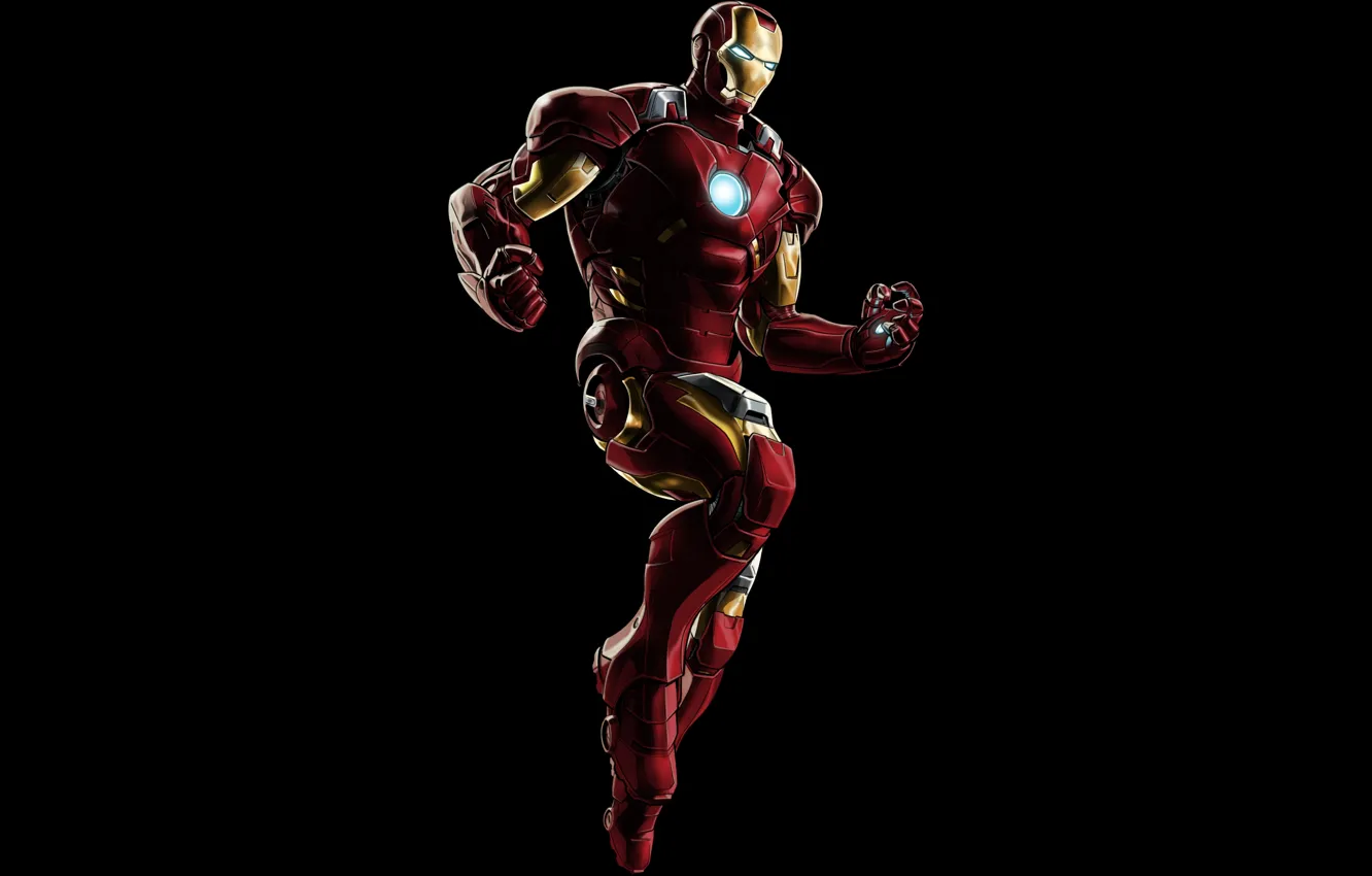 Photo wallpaper metal, red, armor, Iron Man, pose, suit, uniform
