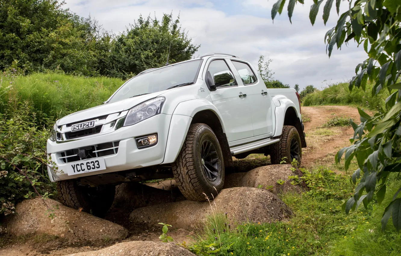 Photo wallpaper pickup, boulders, Isuzu, 2016, Arctic Trucks, D-Max, UK version, AT35