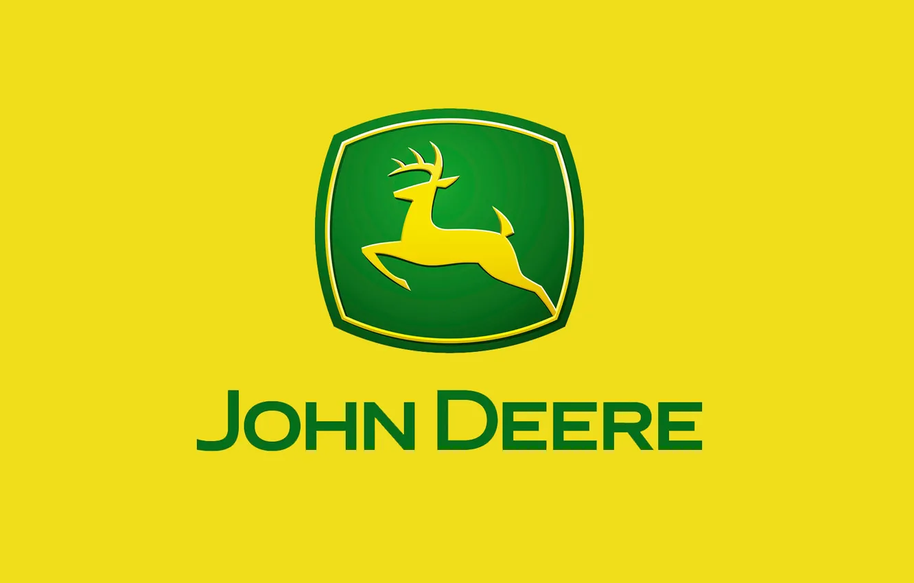Photo wallpaper logo, construction, farming, John Deere