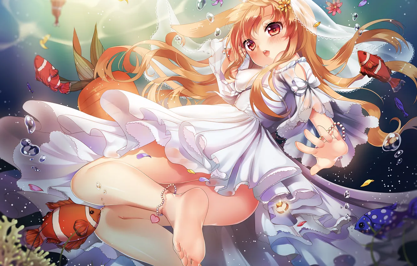 Photo wallpaper girl, blush, art, MVV (Artist)