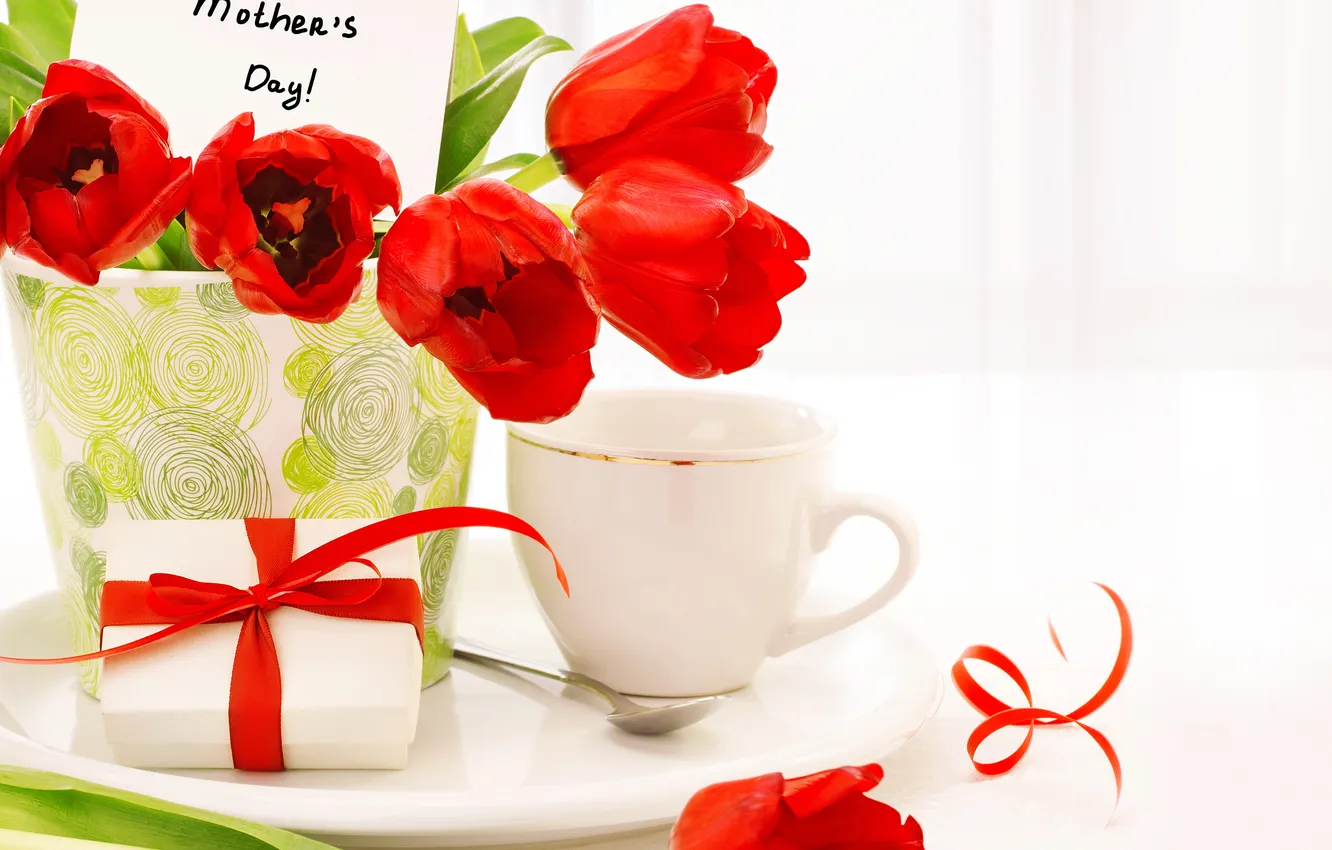 Photo wallpaper love, flowers, tulips