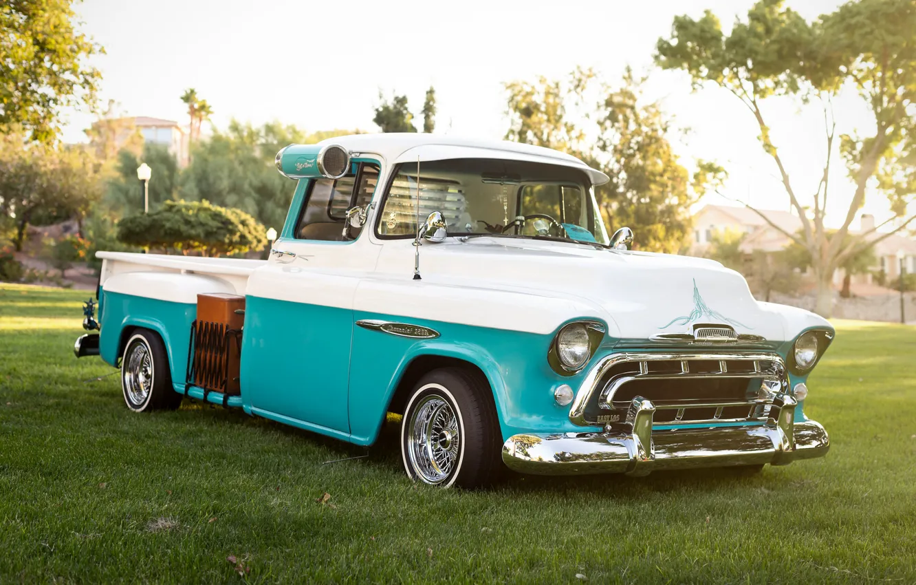 Photo wallpaper retro, Chevrolet, classic, pickup, 1957, pickup