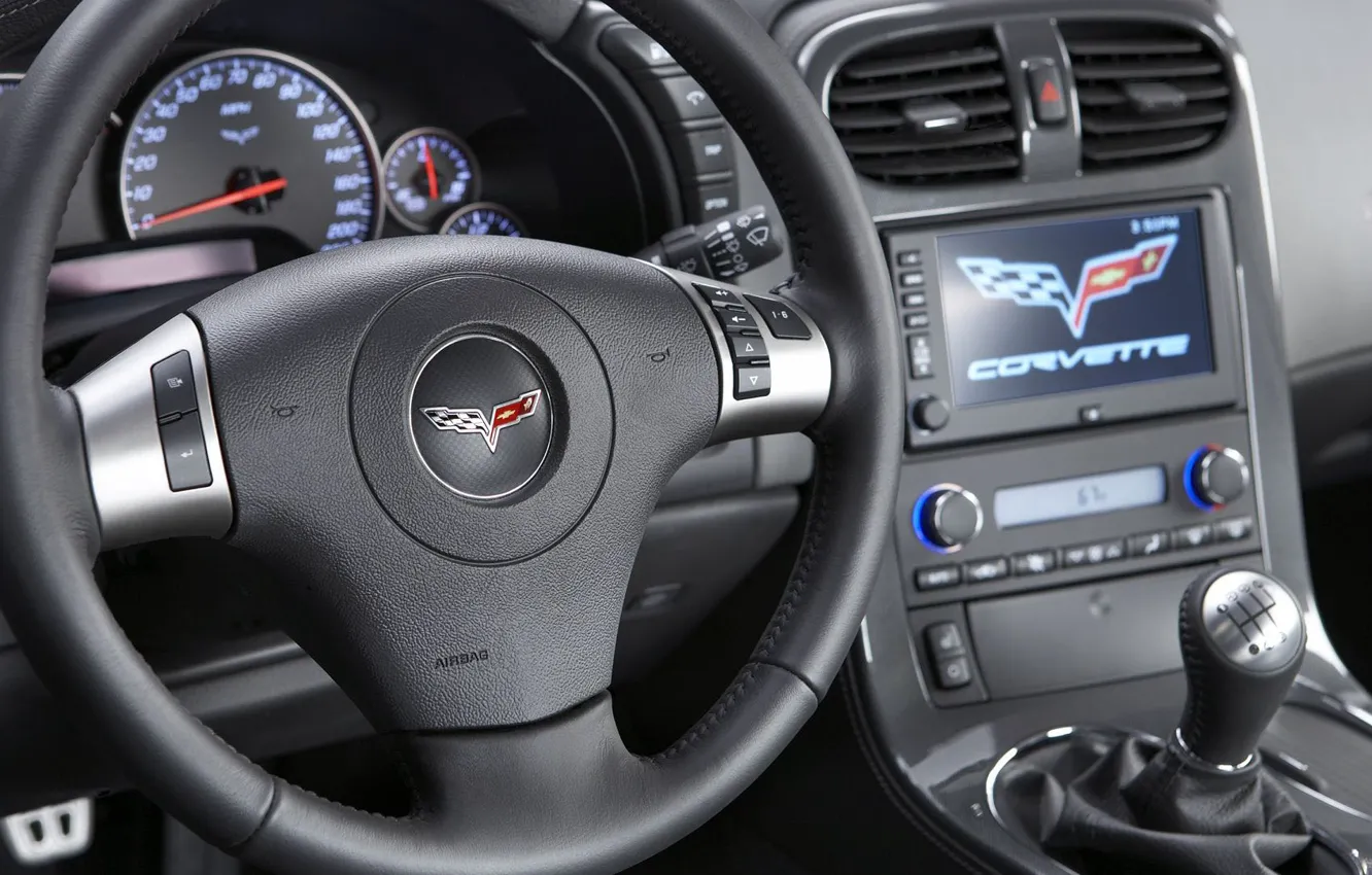 Photo wallpaper Corvette, Chevrolet, the wheel, ZR1, salon