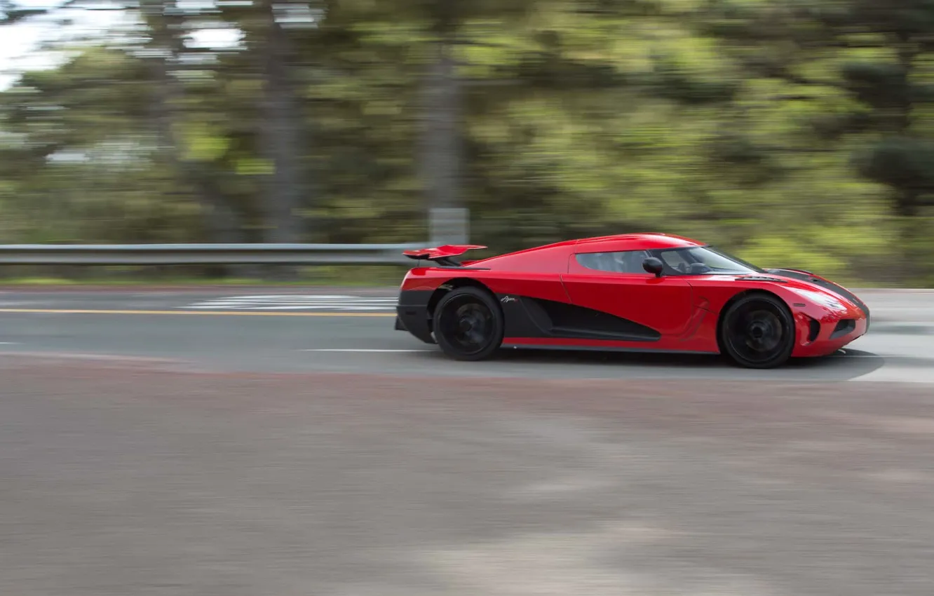 Photo wallpaper Koenigsegg, red, Side, Agera