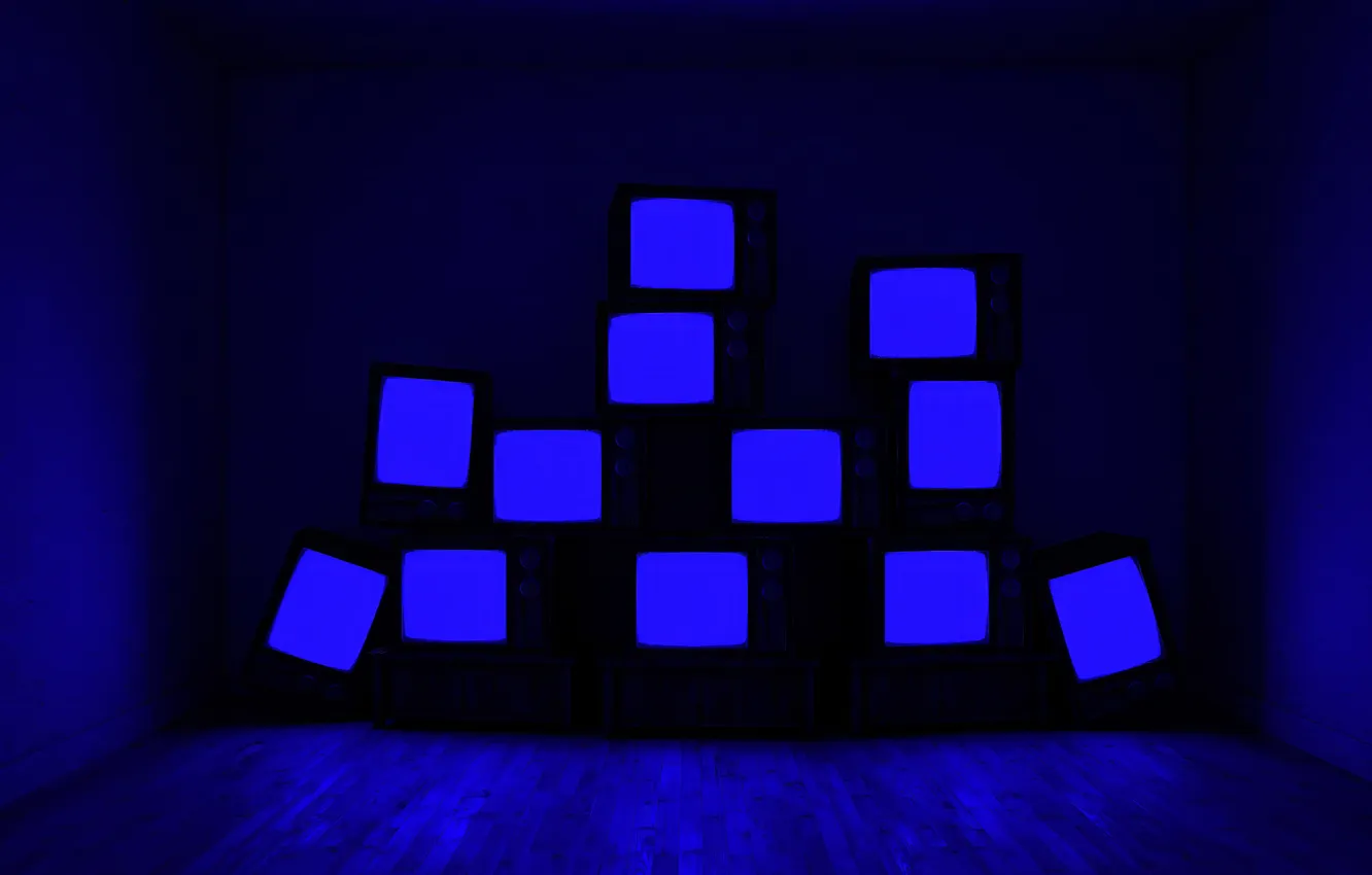 Photo wallpaper room, TV, screen