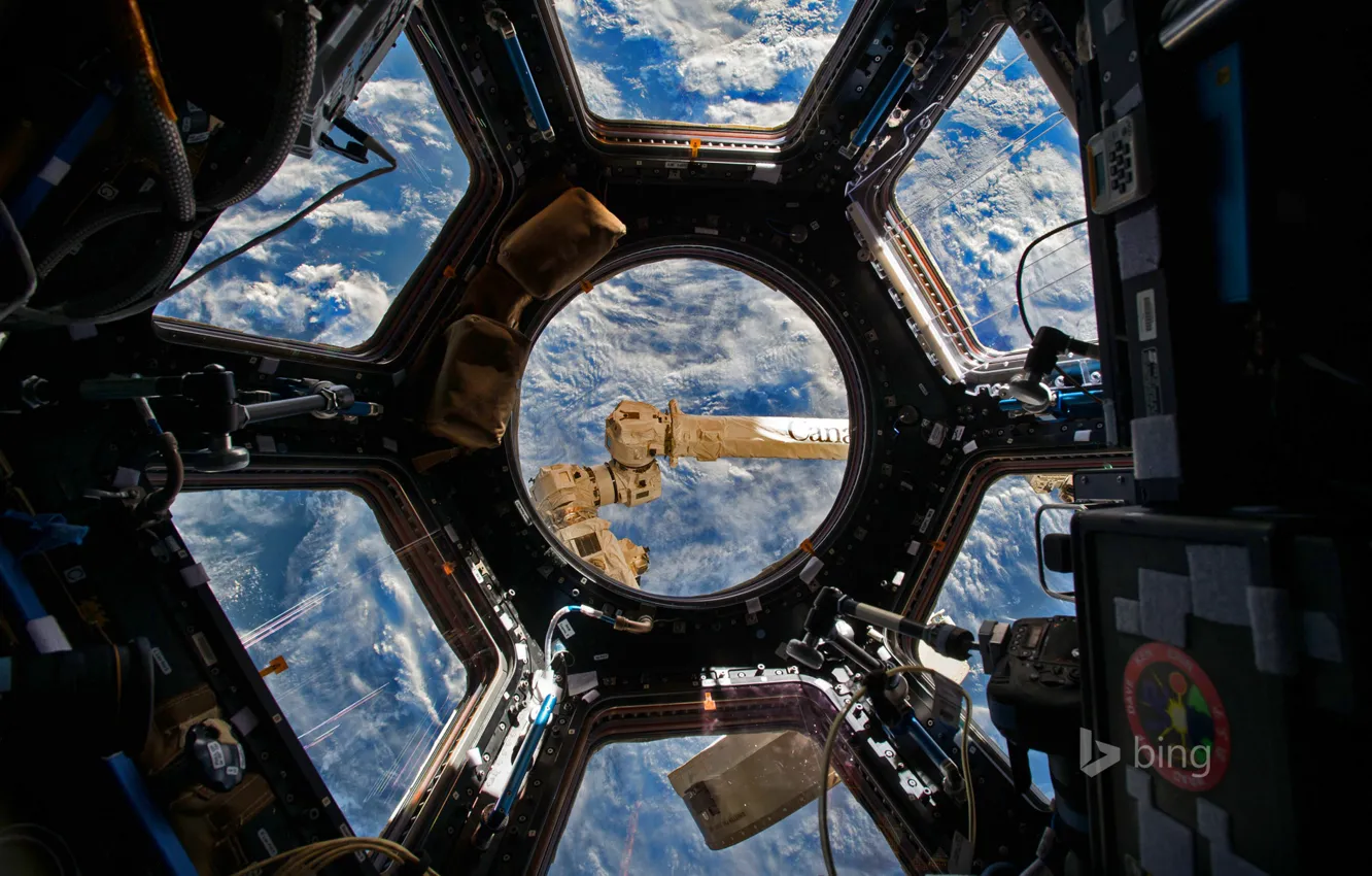 Photo wallpaper ISS, the dome, the international space station, photo NASA