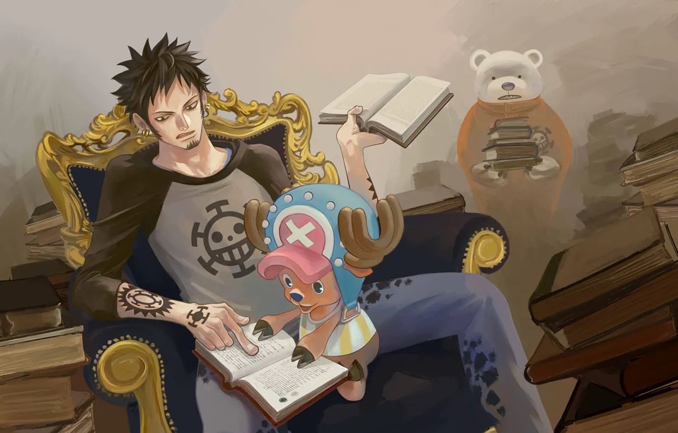 Photo wallpaper books, anime, art, guy, One Piece