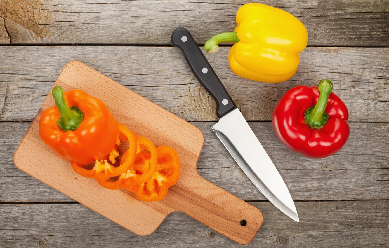 Photo wallpaper knife, Board, pepper
