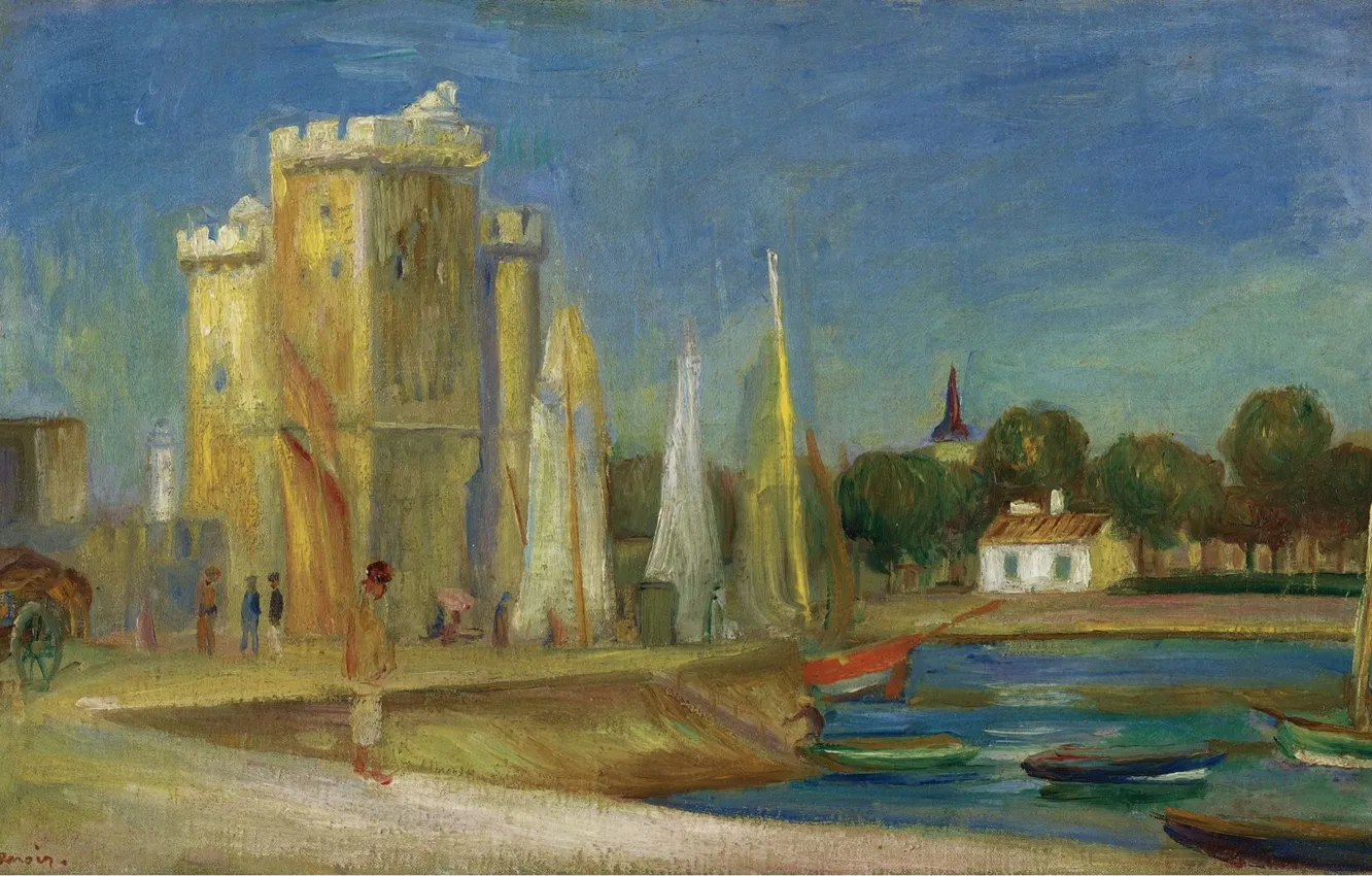 Photo wallpaper picture, 1896, the urban landscape, The Port Of La Rochelle, Pierre Auguste Renoir, Pierre Auguste …