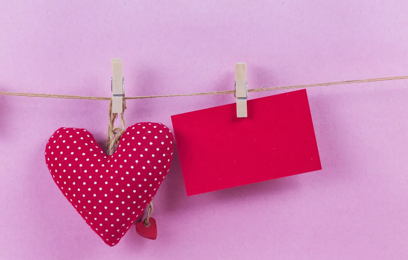 Photo wallpaper paper, toy, hearts, garland, soft