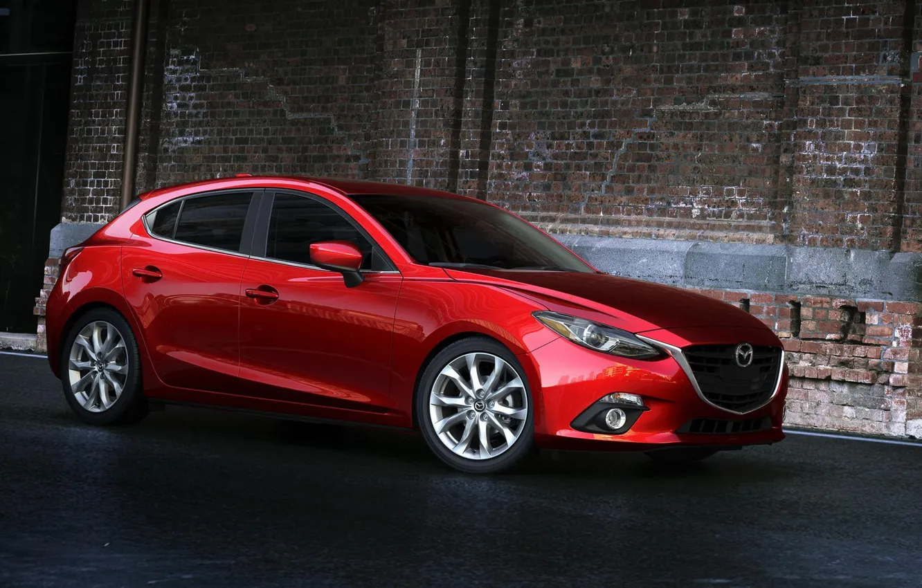 Photo wallpaper red, sedan, Mazda 3, Mazda, Sedan