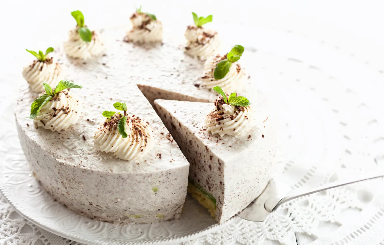 Photo wallpaper chocolate, sweets, mint, cream, cakes, cake