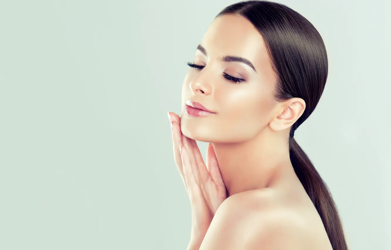 Photo wallpaper girl, sweetheart, makeup