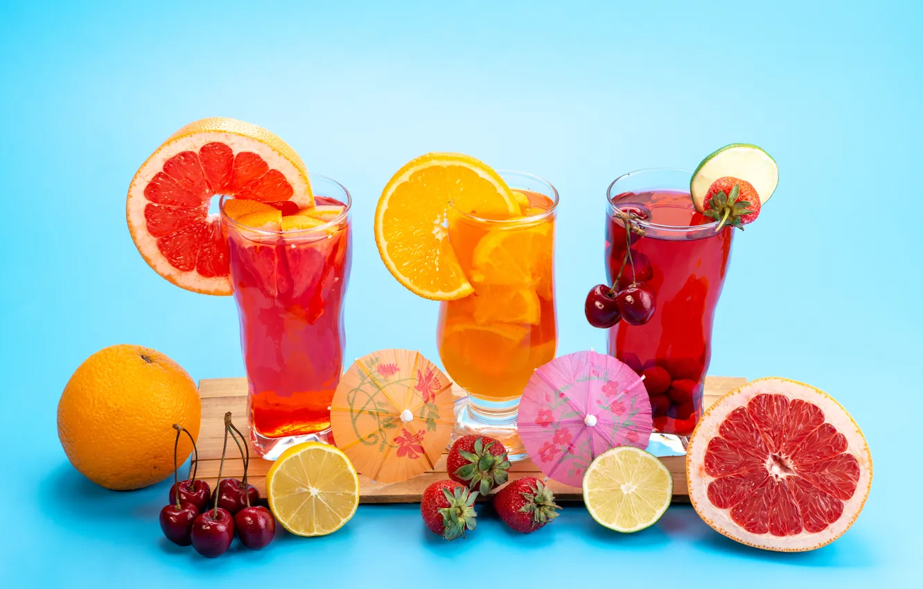 Photo wallpaper ice, fresh, fruit, cocktails, slices, Fresh Fruit