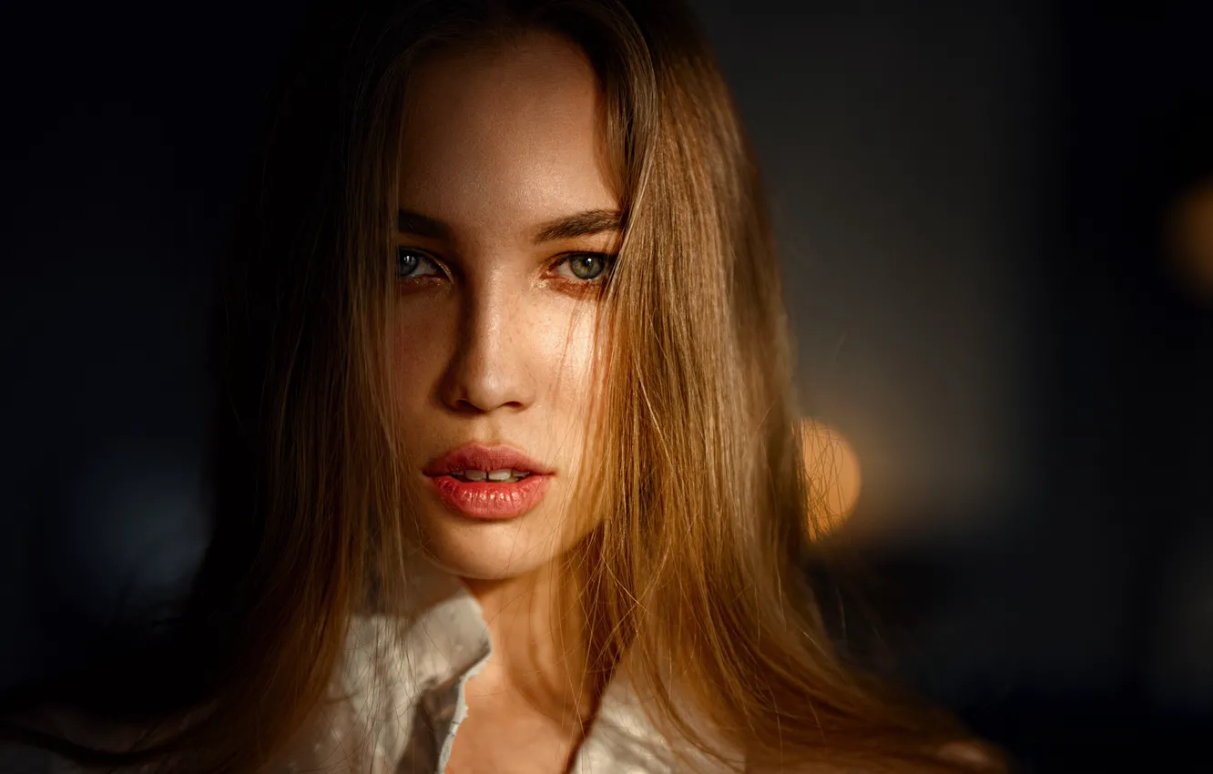 Photo wallpaper look, girl, close-up, hair, George Chernyadev, Georgy Chernyadyev, Alena Popova