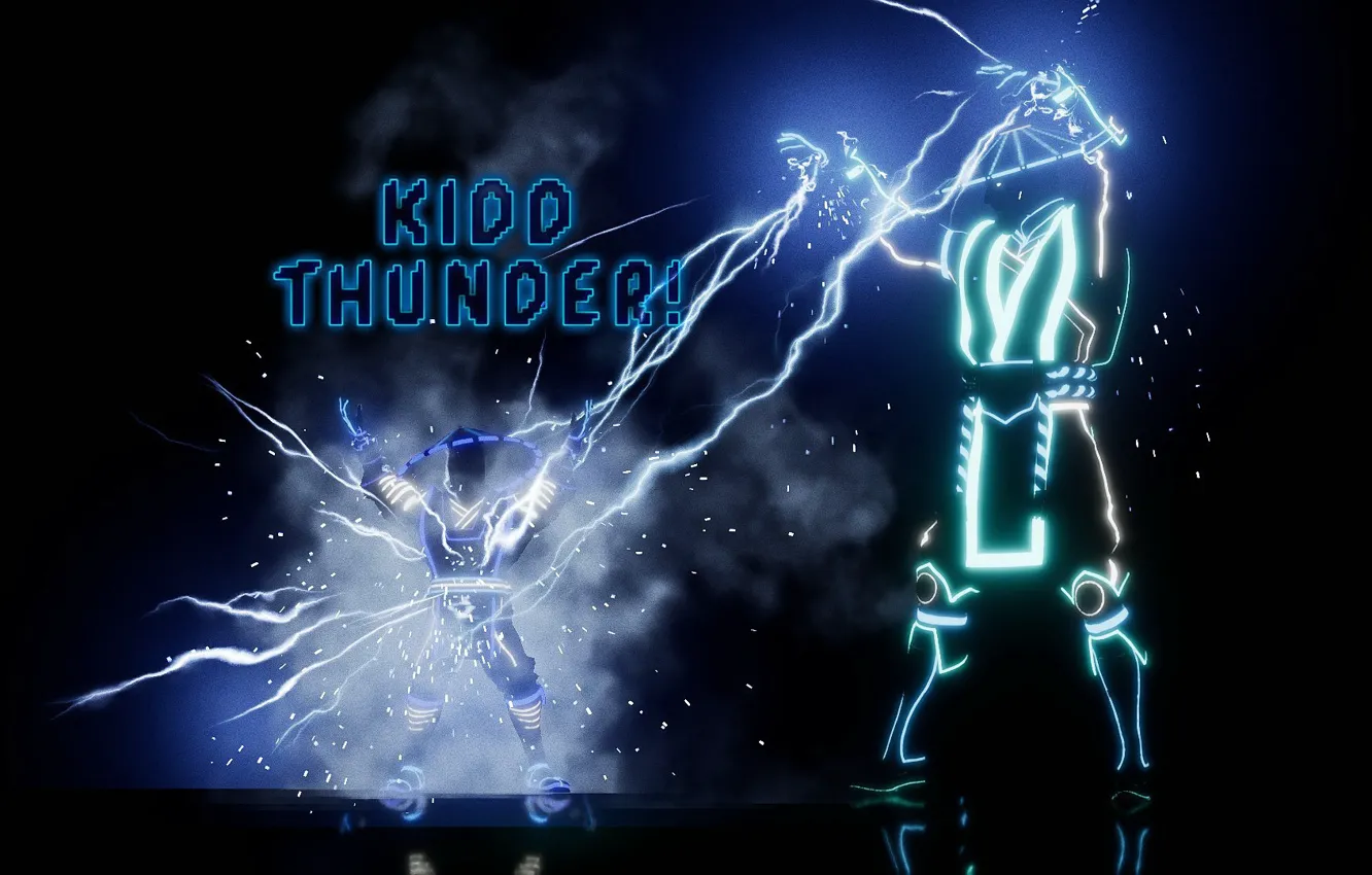 Photo wallpaper zipper, sparks, lightning, friendship, Raiden, god of thunder, Mortal Kombat 11, MK 11