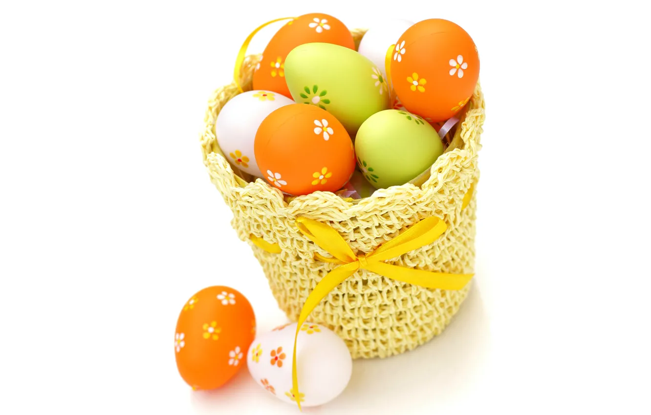 Photo wallpaper paint, color, eggs, Easter, basket