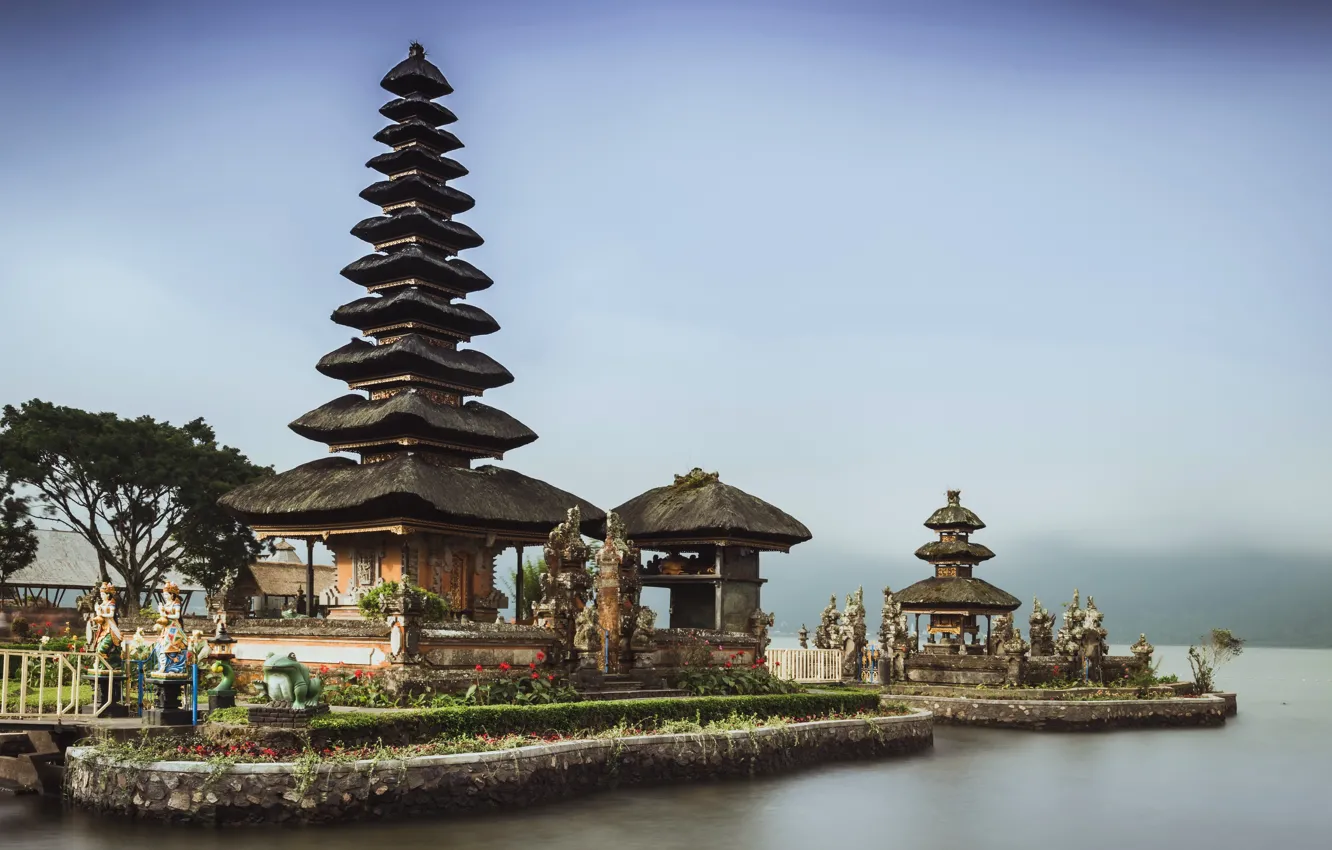 Photo wallpaper Bali, Indonesia, Hindu temple, Ulun Danu beratan